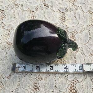 Purple Glass Eggplant Vegetable Home Accent Bowl Filler Collectible Decor